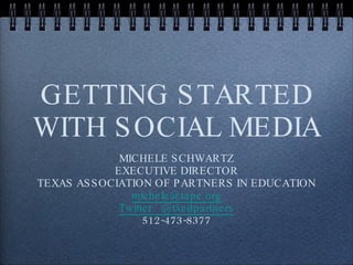 GETTING STARTED WITH SOCIAL MEDIA ,[object Object],[object Object],[object Object],[object Object],[object Object],[object Object]