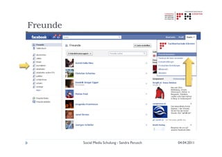 Freunde




          Social Media Schulung - Sandra Perusch   04.04.2011
 