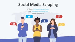 Social Media Scraping
Website: Webscrapingexpert.com
Email: info@webscrapingexpert.com
Skype: nprojectshub
 