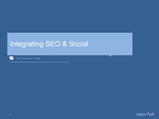 Integrating SEO & Social
    Like • Comment • Share




1
 