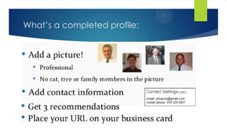 What’s a completed profile:
 