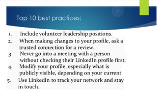 Top 10 best practices:
 