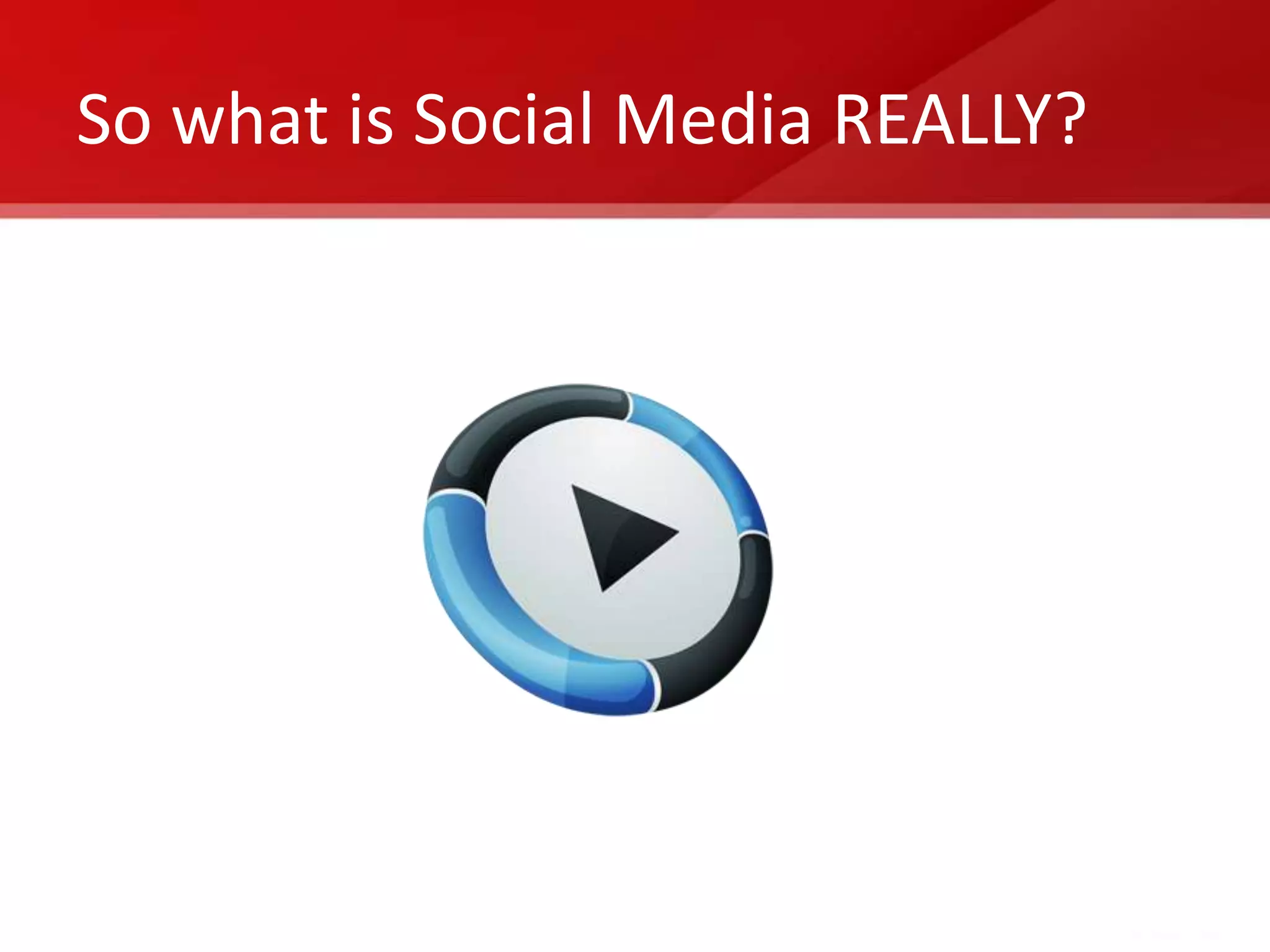 So what is Social Media REALLY?
 