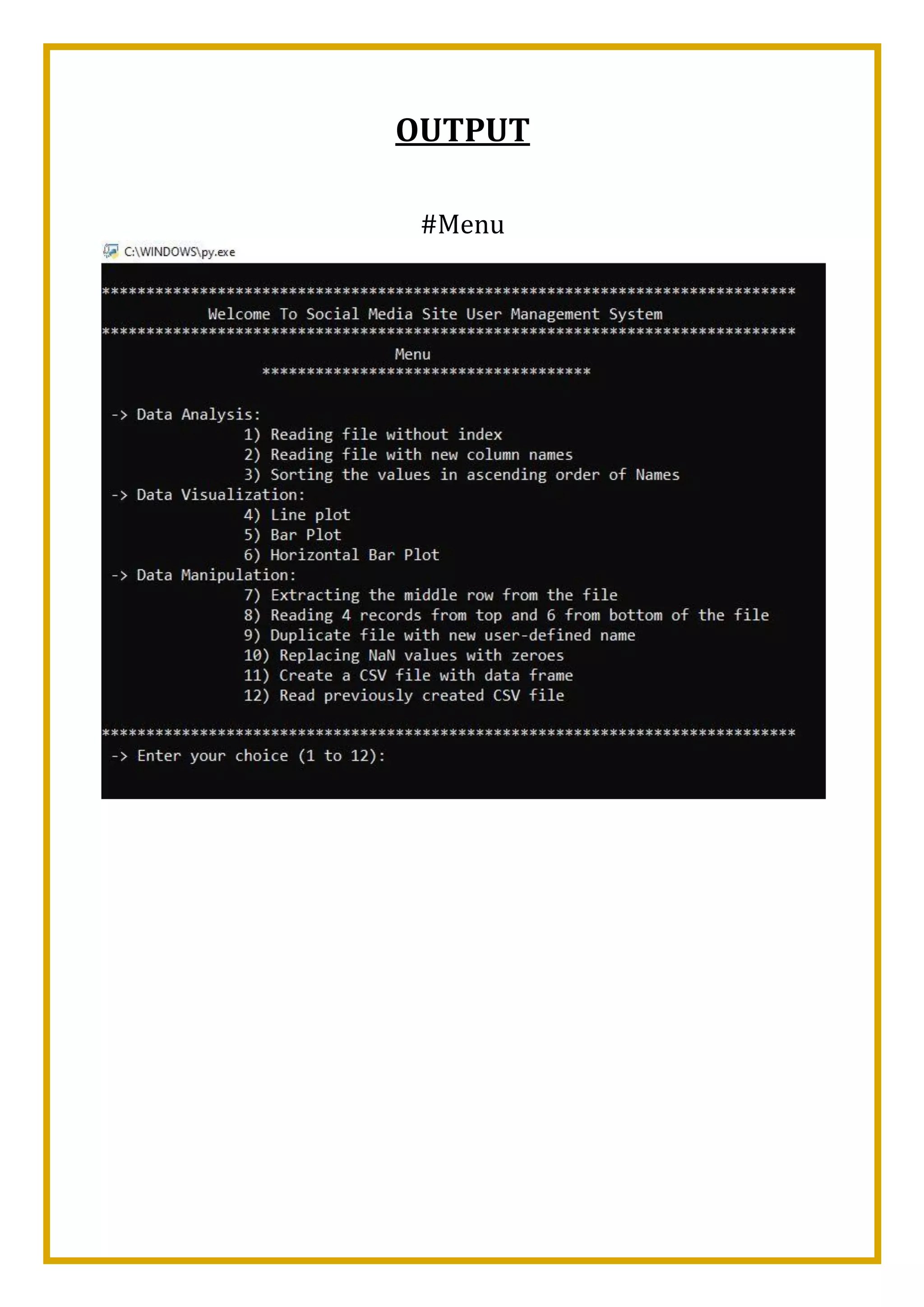 Social Media Site User Management System Class 12th Informatics ...