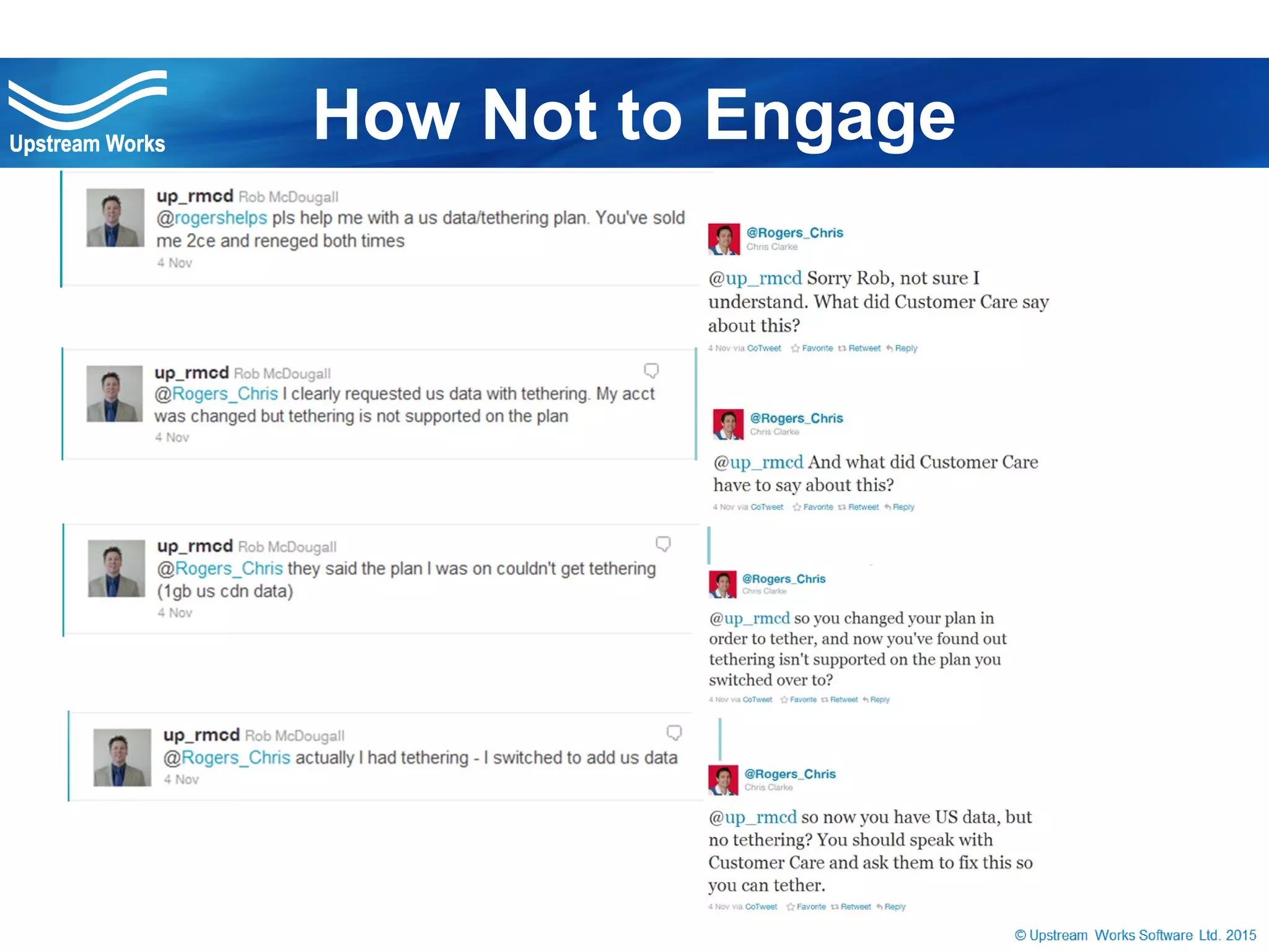 © Upstream Works Software
How Not to Engage
 