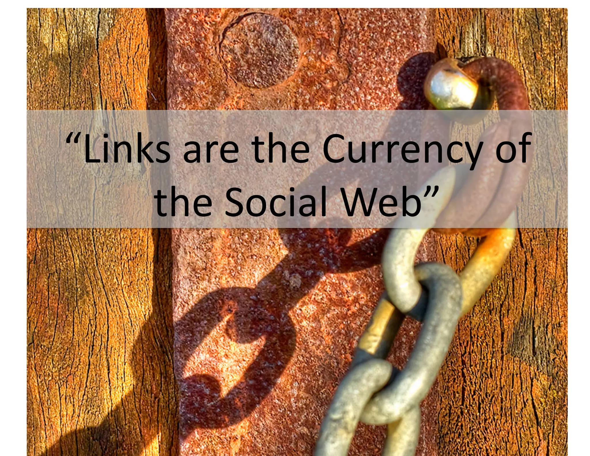 “Links are the Currency of 
     the Social Web” 
 