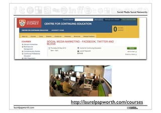 Social Media Social Networks




                     http://laurelpapworth.com/courses
laurelpapworth.com
 