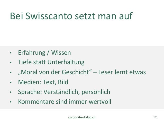 Storytelling Und Wahre Geschichten Hier Learnings Bei Swisscanto
