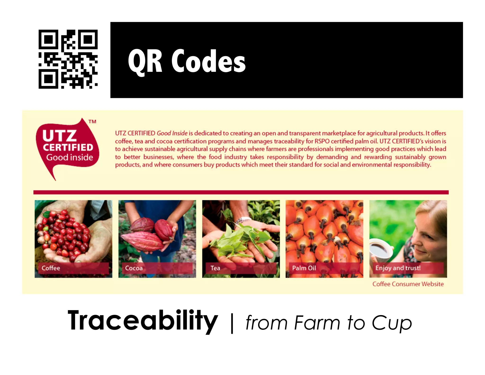 QR Codes




Traceability | from Farm to Cup
 