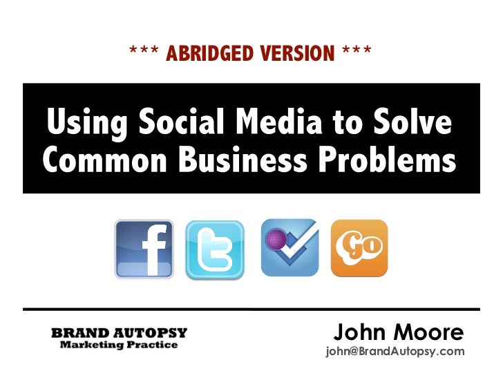 Using Social Media to Solve Common Business Problems