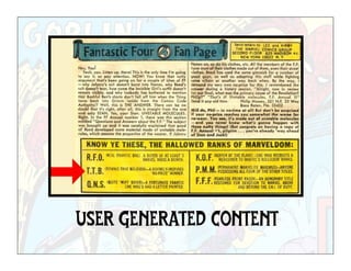 USER GENERATED CONTENT	
  
 