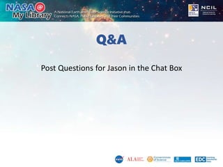 Q&A
Post Questions for Jason in the Chat Box
 