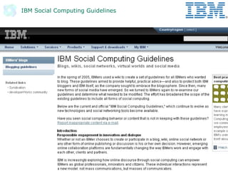 IBM Social Computing Guidelines
 