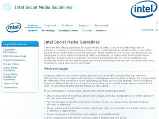 Intel Social Media Guidelines
 