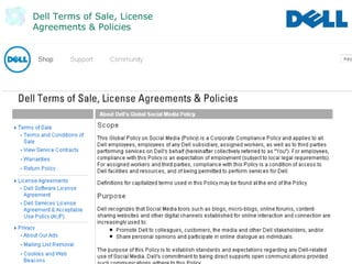 Dell Terms of Sale, License
Agreements & Policies
 