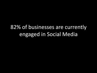 82% of businesses are currently engaged in Social Media