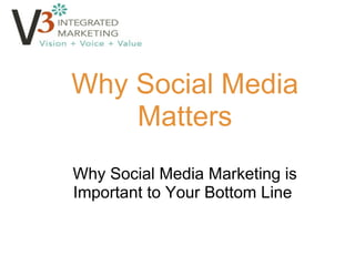 Why Social Media Matters  Why Social Media Marketing is Important to Your Bottom Line   