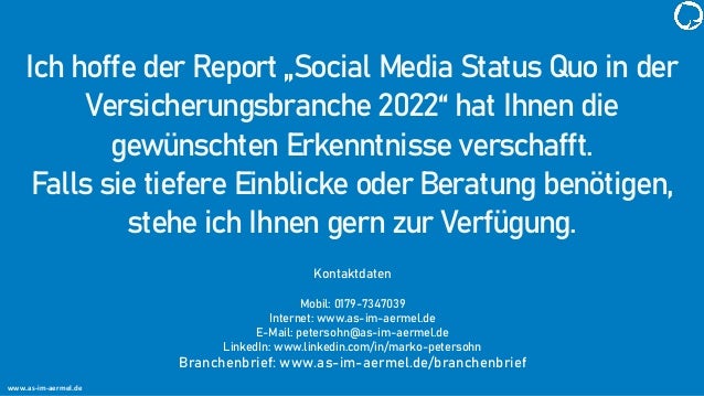 Social Media Status Quo in der Versicherungsbranche 2022