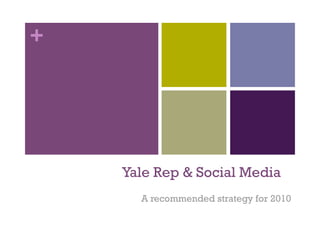 +




    Yale Rep & Social Media
      A recommended strategy for 2010
 