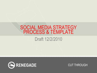 SOCIAL MEDIA STRATEGY              PROCESS & TEMPLATE Draft 12/2/2010 
