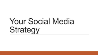 Your Social Media
Strategy
 