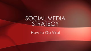 How to Go Viral
SOCIAL MEDIA
STRATEGY
 