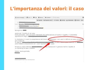 L'importanza dei valori: il caso
 