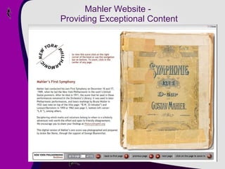 Mahler Website -  Providing Exceptional Content 
