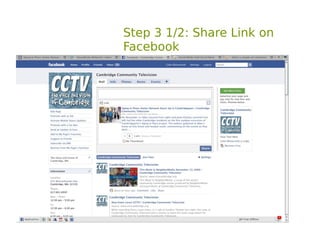 Step 3 1/2: Share Link on
Facebook
 