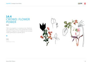 Expo2015 | Strategia Social Media
Aprile 2014 | Milano 41
14.4
crowd: flower
power
TBD | Un progetto in crowdsourcing. Obi...