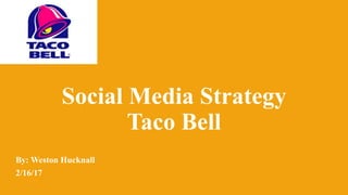 Social Media Strategy
Taco Bell
By: Weston Hucknall
2/16/17
 