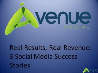 Real Results, Real Revenue:
3 Social Media Success
Stories
 
