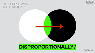 @NickVinckier
DO PEOPLE WANT  
TO HEAR THIS?
DISPROPORTIONALLY?
 