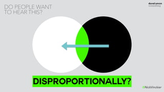 @NickVinckier
DO PEOPLE WANT  
TO HEAR THIS?
DISPROPORTIONALLY?
 