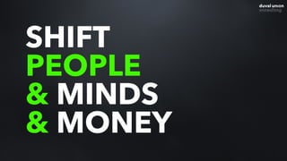 SHIFT
PEOPLE
& MINDS
& MONEY
 