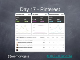 Day 17 - Pinterest 
@memorygate #DIGSHOW2014 
 