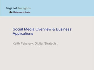 Social Media Overview & Business Applications Keith Feighery: Digital Strategist 