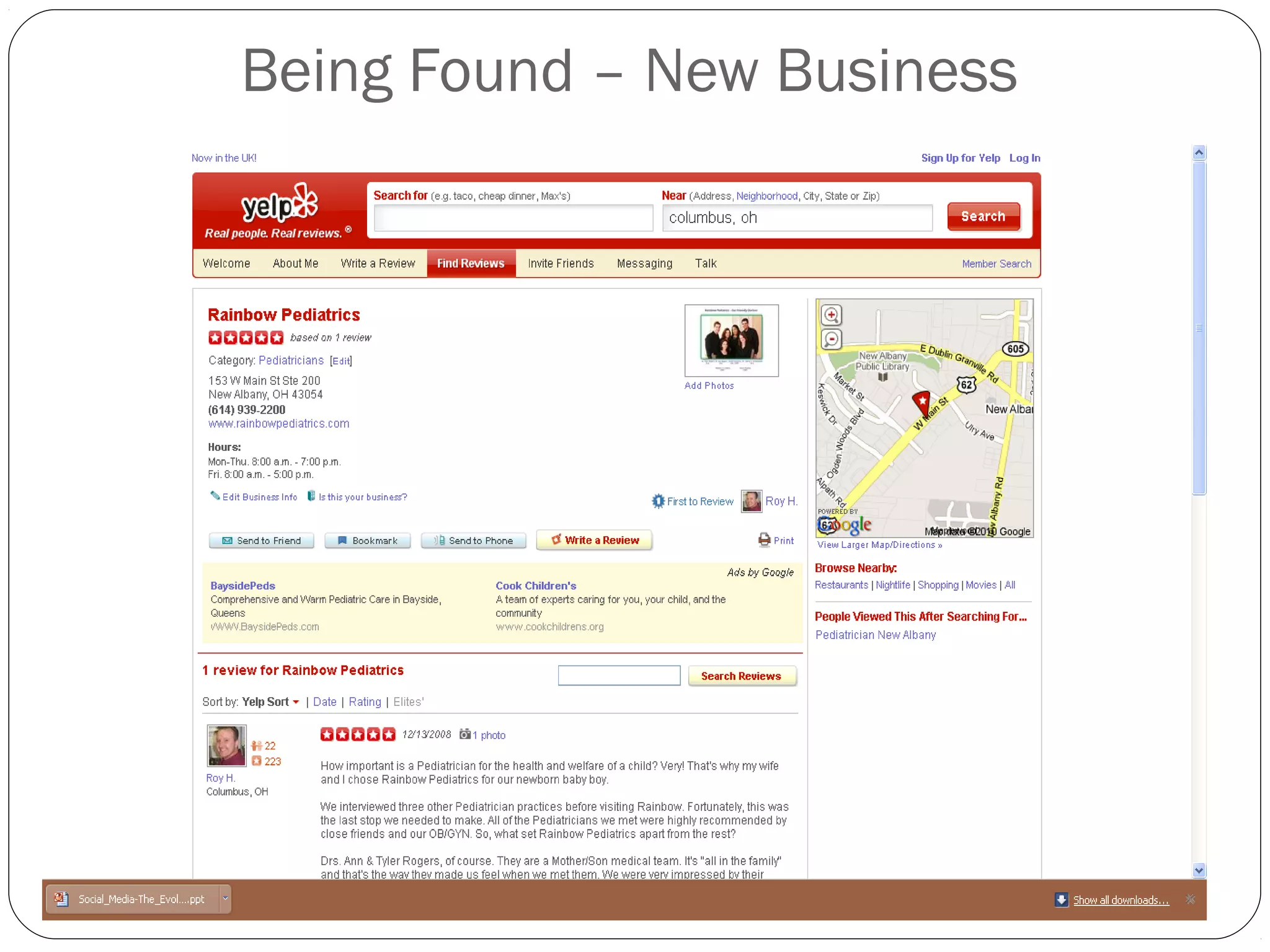 Being Found – New Business
 