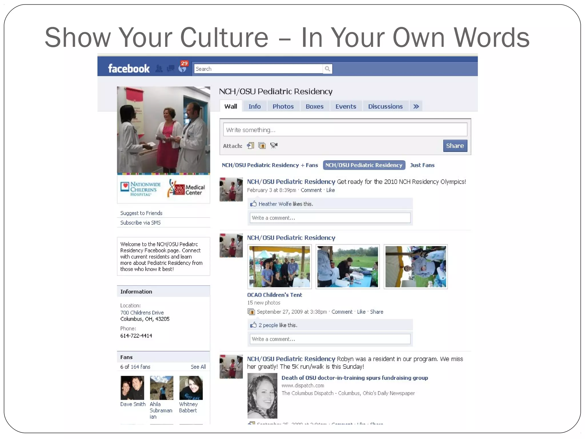 Show Your Culture – In Your Own Words
 