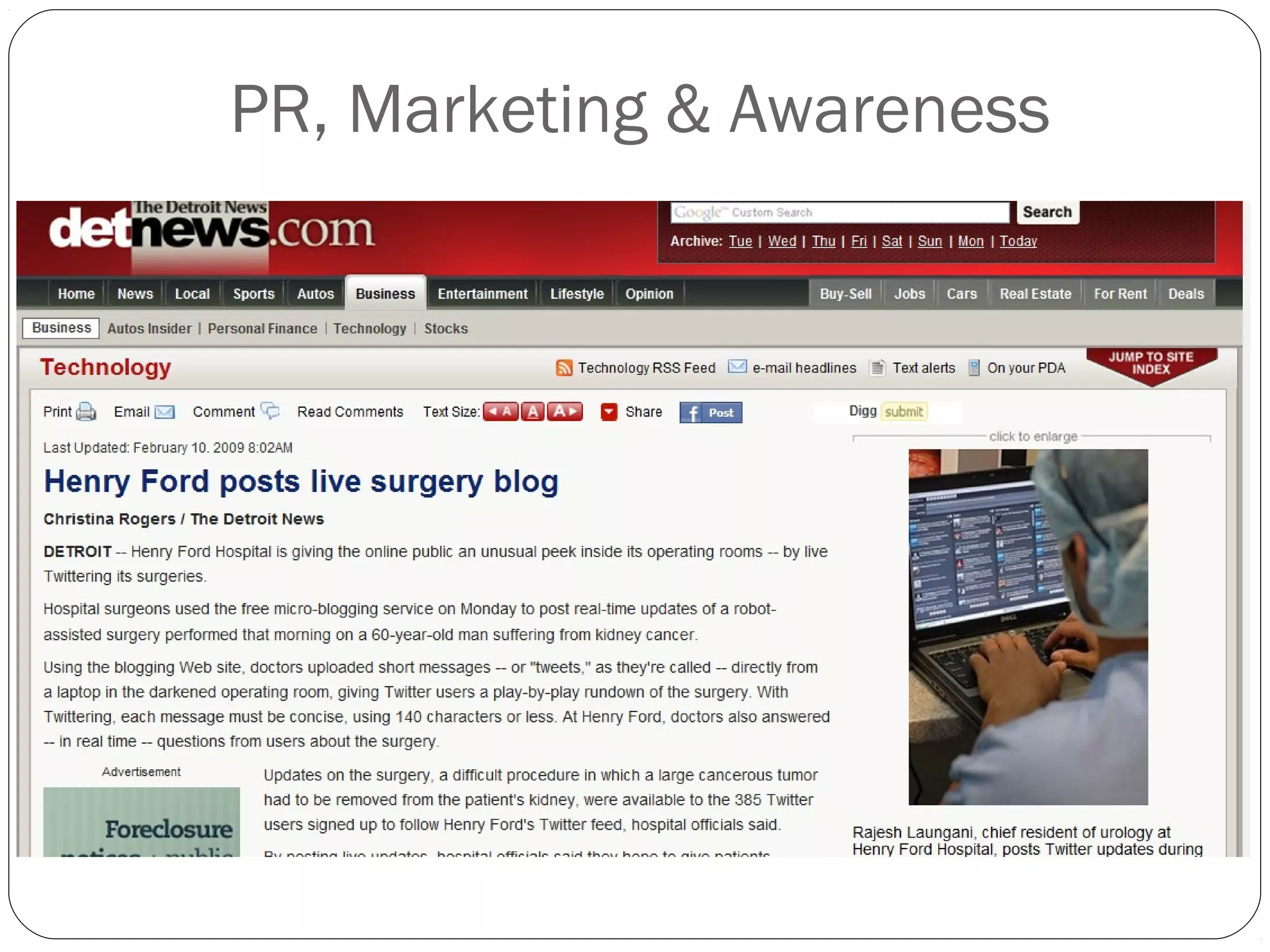 PR, Marketing & Awareness
 