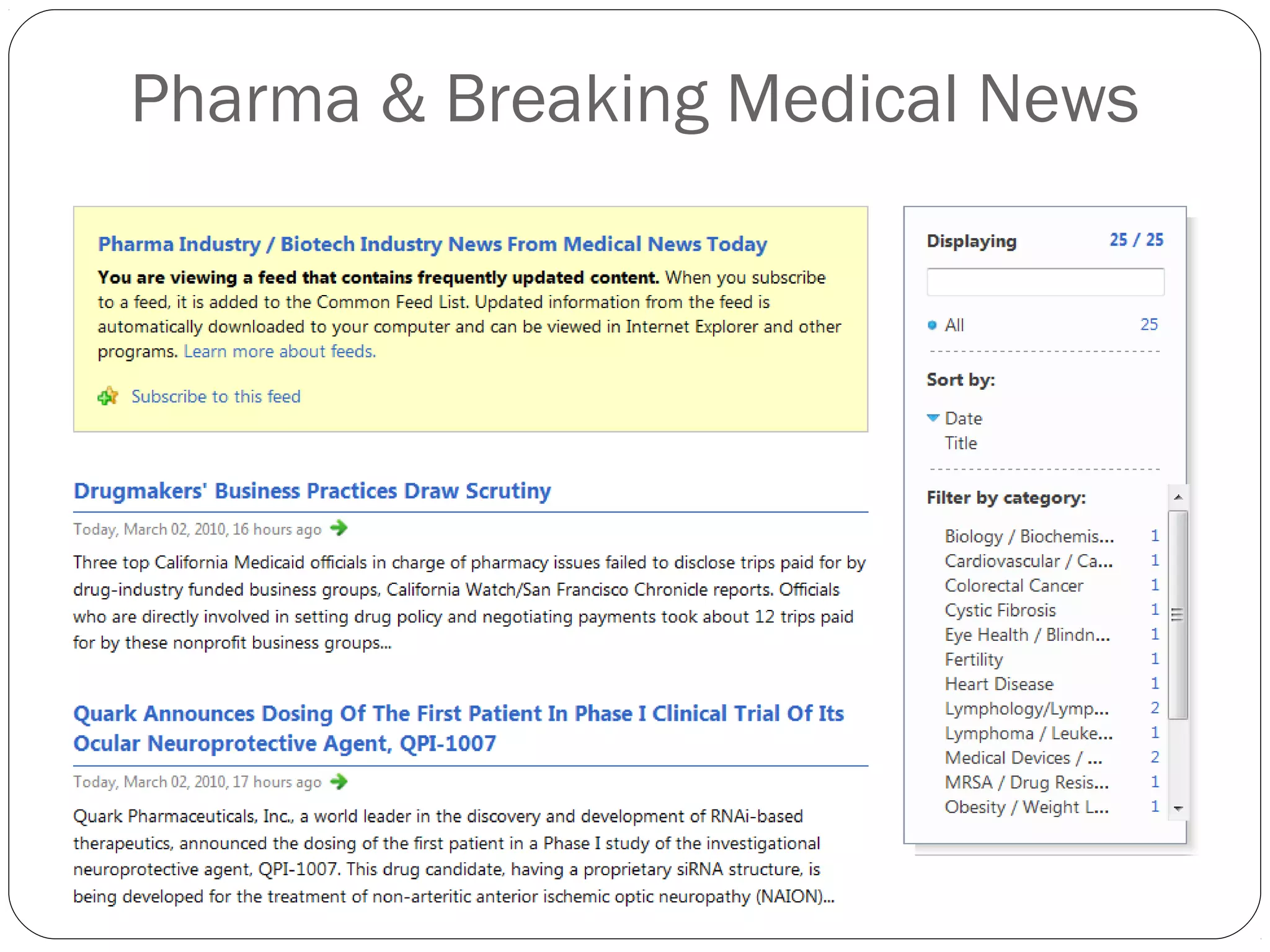 Pharma & Breaking Medical News
 