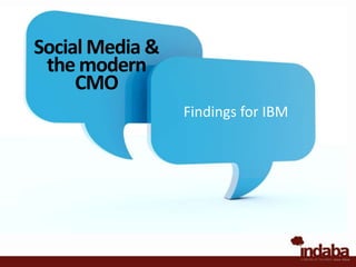 Social Media &
the modern
CMO
Findings for IBM
 
