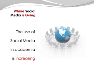 Where Social Media is GoingThe use of Social Media in academia is increasing
