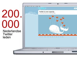 Research done by Facebook in March 2010 200. 000 Nederlandse Twitter  leden 