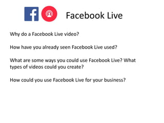 Social Media Tips for Facebook, Facebook Live, Twitter and ...