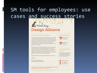 SM tools for employees: use
cases and success stories
 
