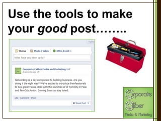 Use the tools to make
your good post……..

 