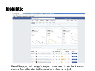 Insights:
We will help you with insights, so you do not need to monitor them as
much unless otherwise told to do so for a class or project.
 