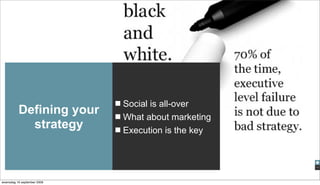 Social is all-over
          Defining your      What about marketing
            strategy         Execution is the key




woensdag 16 september 2009
 