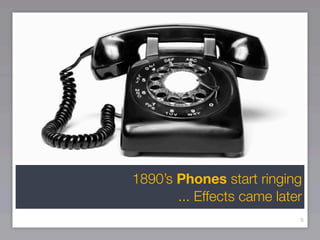 1890’s Phones start ringing
       ... Effects came later
                            9
 